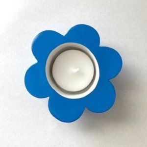 Blue and White Flower Tea Light Candle Holder (Handmade with Papier Mache)